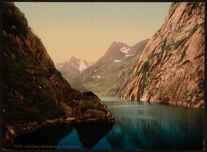 A picture of Troldfjord (i.e.,Trollfjord), Raftsund, Lofoten, Norway