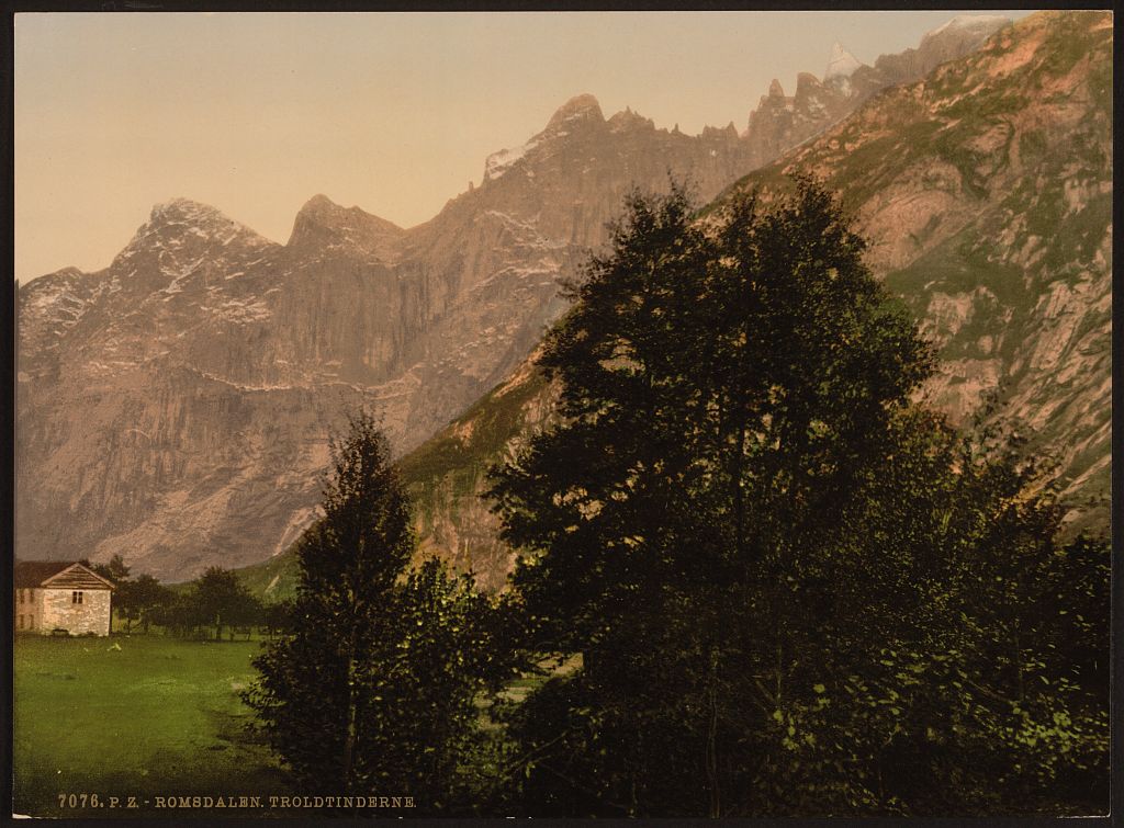 A picture of Troldtinderne from hole, Romsdalen, Norway