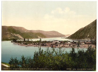 A picture of Turkeningel (i.e., Ada Kaleh) and the Iron Gate of the Danube, Tatra, Austro-Hungary