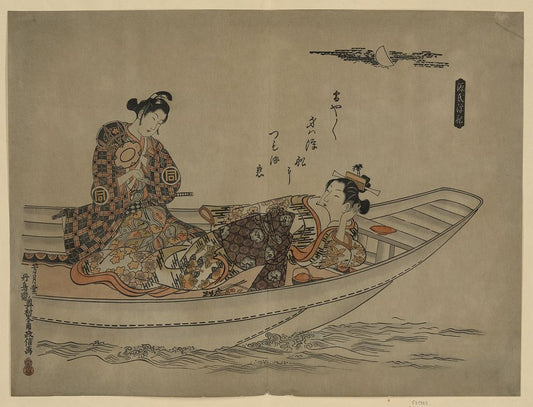 A picture of Two lovers in a boat