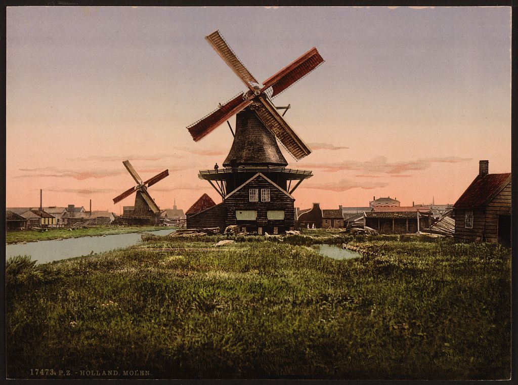 A picture of Two windmills, Holland