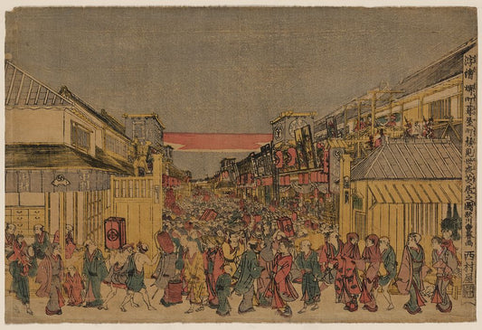 A picture of Ukie sakaicho fukiyacho kaomise yoshibai no zu