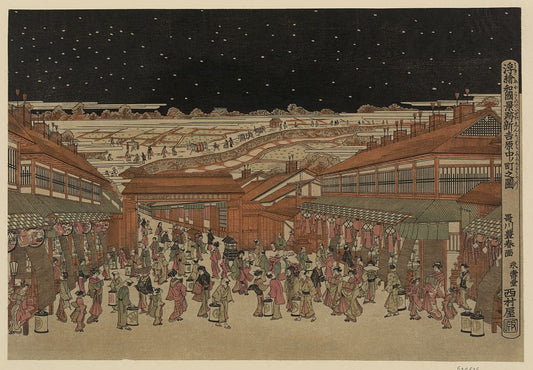 A picture of Ukie wakoku no keiseki shin-yoshiwara nakanochō no zu