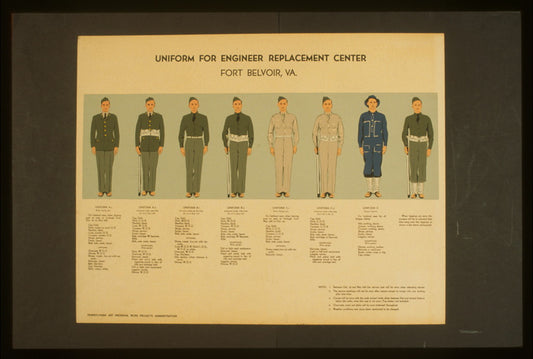 A picture of Uniform for engineer replacement center, Fort Belvoir, Va.