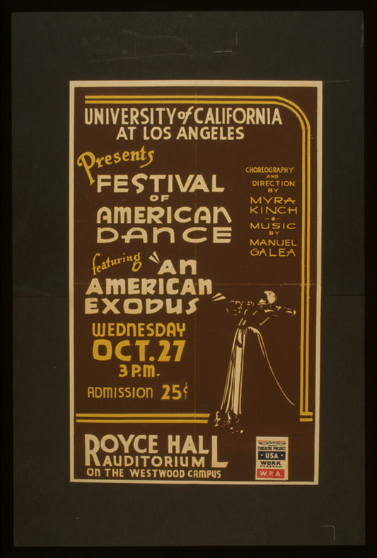A picture of University of California at Los Angeles presents festival of American dance featuring "An American exodus"