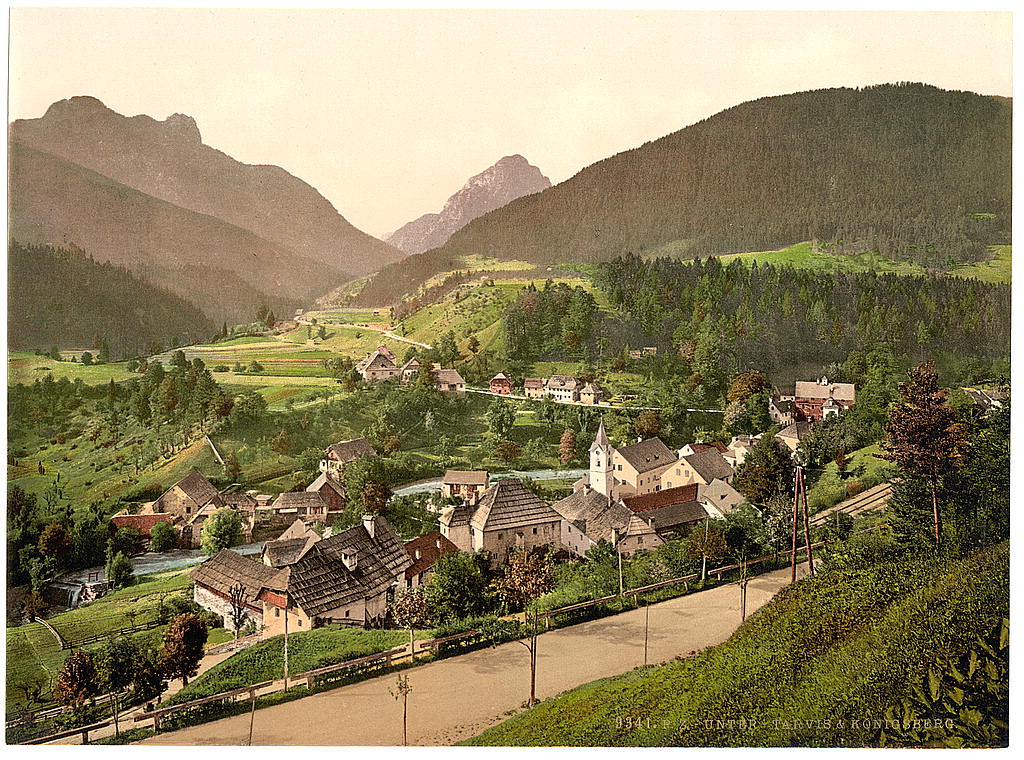 A picture of Untertarvis and Konigsberg, Carinthia, Austro-Hungary