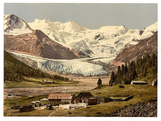 A picture of Upper Engadine, Roseg Glacier and Hotel, Grisons, Switzerland