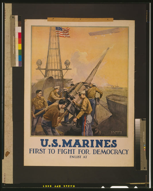 A picture of U.S. Marines - first to fight for democracy