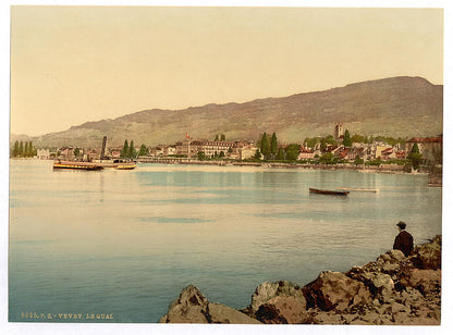 A picture of Vevey, the quay, Geneva Lake, Switzerland