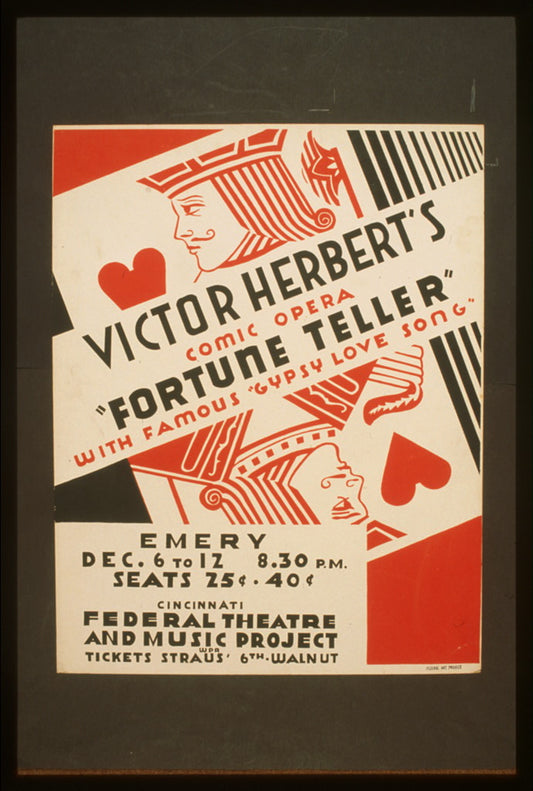 A picture of Victor Herbert's comic opera "Fortune teller" with famous "gypsy love song"