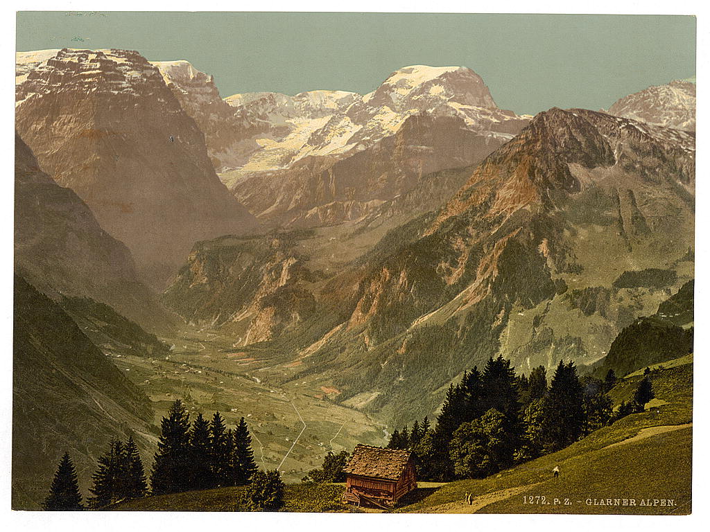 A picture of View of the Alps of Glarus (Selbsanft, Piz Urlu, Todi, etc.), seen from "Rubschen" Braunwald, Glarus, Switzerland