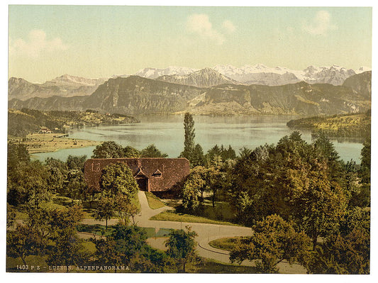 A picture of View of the southern chain of Alps, with the Titlis from Drei Linden, Lucerne, Switzerland