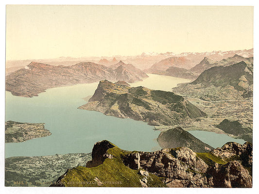 A picture of View over the Lake of Four Cantons, Pilatus, Switzerland