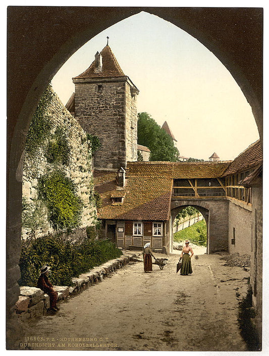 A picture of View through door of Kobolzeller (i.e. Kobolzeller Tor), Rothenburg (i.e. ob der Tauber), Bavaria, Germany