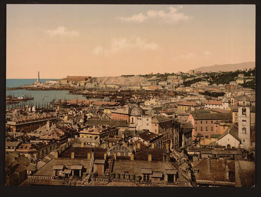 A picture of View towards the lighthouse, Genoa, Italy