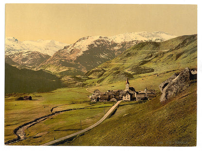 A picture of Village and Alps, Bernese Oberland, Switzerland