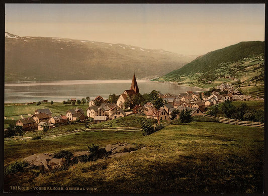 A picture of Vossevangen, general view  Lake Vangsvatnet,  Norway