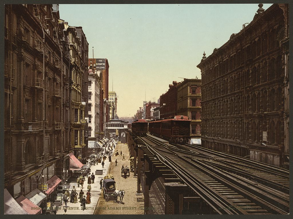 A picture of Wabash Avenue north from Adams Street, Chicago