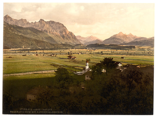 A picture of Walgau and Krim with Karwendelgebirge, Upper Bavaria, Germany