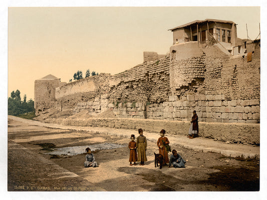 A picture of Wall over which St. Paul escaped, Damascus, Holy Land, (i.e. Syria)