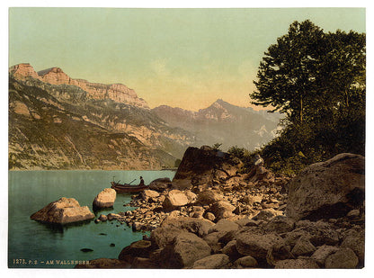 A picture of Wallenstadt Lake, Alpine landscape and view on the Sichelkamm, St. Gall, Switzerland