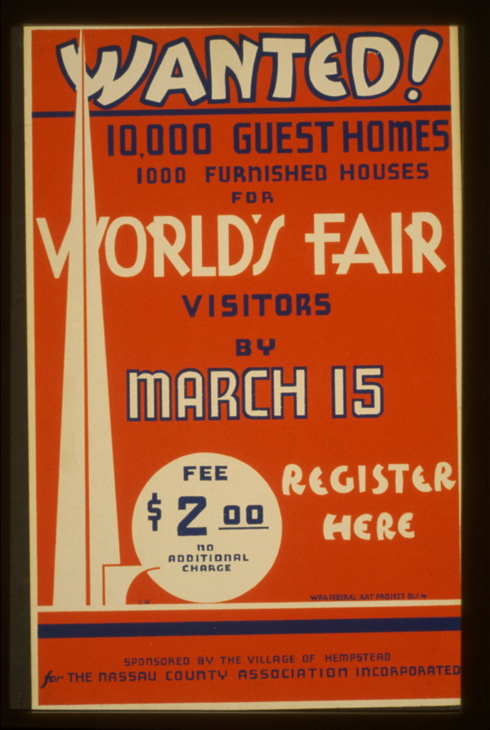 A picture of Wanted! 10,000 guest homes, 1000 furnished houses for World's Fair visitors by March 15
