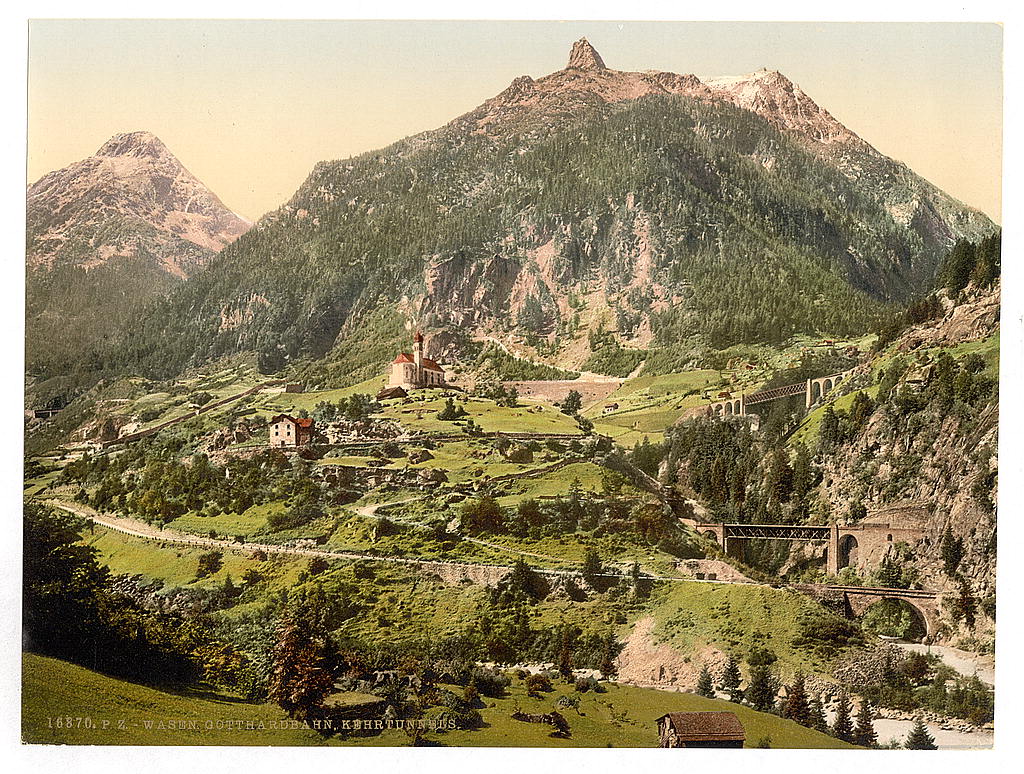 A picture of Wassen, the tunnels, St. Gotthard Railway, Switzerland