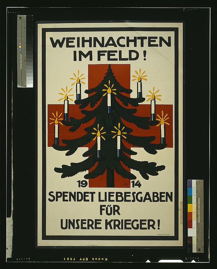 A picture of Weihnachten im Feld! 1914. Spendet Liebesgaben für unsere Krieger!