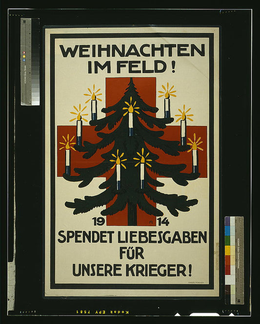 A picture of Weihnachten im Feld! 1914. Spendet Liebesgaben für unsere Krieger!