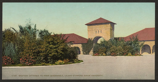 A picture of Western entrance to inner quadrangle, Leland Standford Junior University