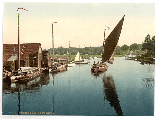 A picture of Wherry leaving Wroxham, England