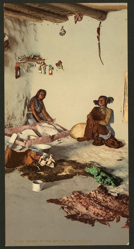 A picture of Women at the Matate, Moki pueblos