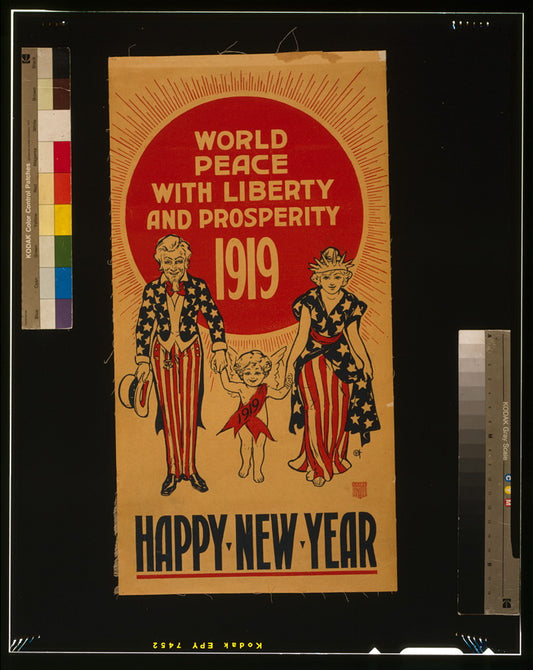 A picture of World peace with liberty and prosperity--1919--Happy new year