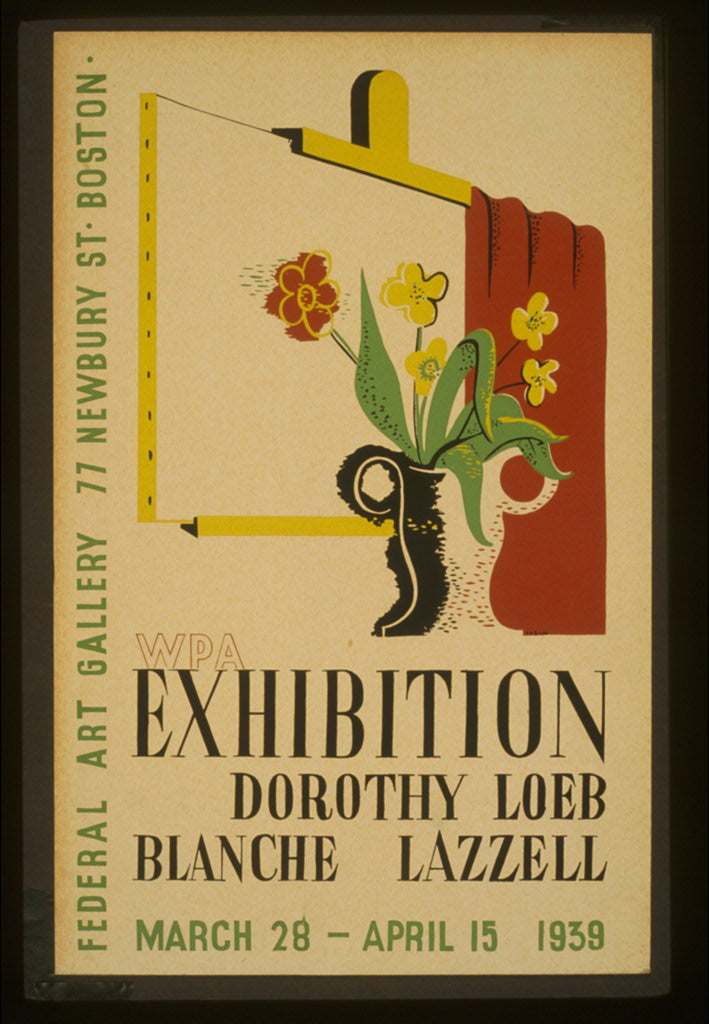 A picture of WPA exhibition of Dorothy Loeb and Blanche Lazzell Federal Art Gallery, 77 Newbury St. Boston /