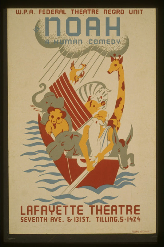 A picture of W.P.A. Federal Theatre Negro Unit in "Noah" a human comedy