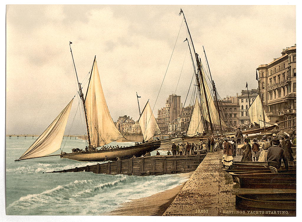 A picture of Yachts starting, Hastings, England