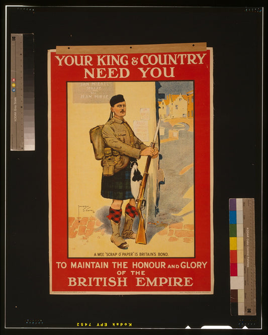 A picture of Your king & country need you to maintain the honour and glory of the British Empire