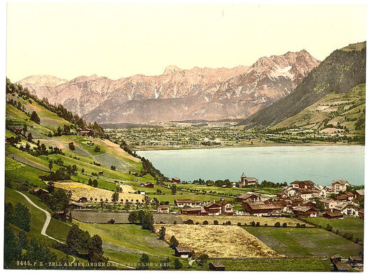 A picture of Zell on the lake (i.e., Zell am See) from the Steinernes Meer, Austria, Austro-Hungary