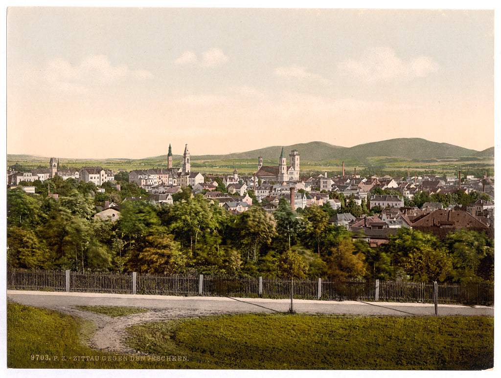 A picture of Zittau, towards the Jeschken, Saxony, Germany