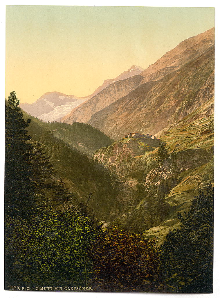 A picture of Zmutt Valley, glacier in background, Valais, Allps of, Switzerland