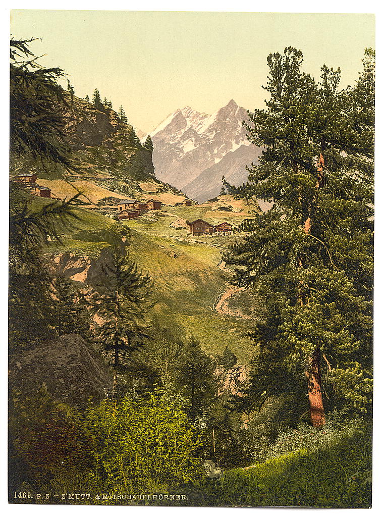 A picture of Zmutt Valley with Mischabelhörner group, Valais, Alps of, Switzerland