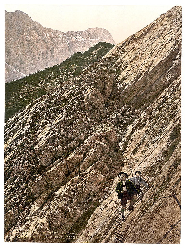 A picture of Zugspitze, view showing side path, Upper Bavaria, Germany