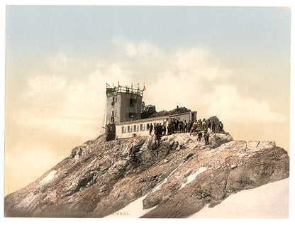 A picture of Zugspitze with signal station, Upper Bavaria, Germany